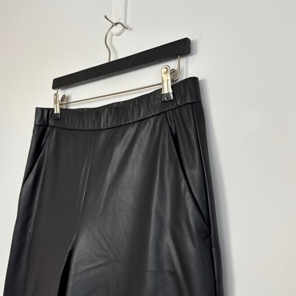 RAFFAELLO ROSSI Black Wide-Leg Faux Leather Pants - Picture 6 of 8